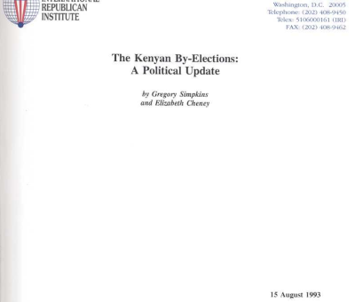 The Kenyan By-Elections: A Political Update by Gregory Simpkins and Elizabeth Cheney (Aug 1993)
