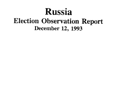 Russia Election Observation Report (Dec 12, 1993)