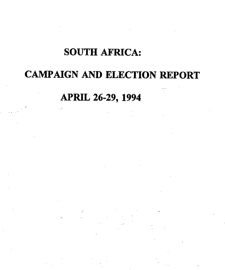 South Africa's 1994 Presidential And Parliamentary Elections ...