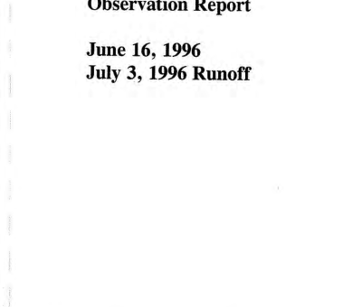 Russia Presidential Election Observation Report (June 16, 1996; July 3, 1996 Runoff)