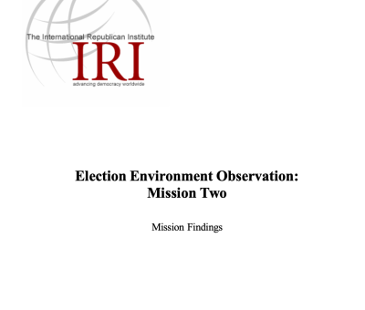 Election Environment Observation: Mission Two Mission Findings