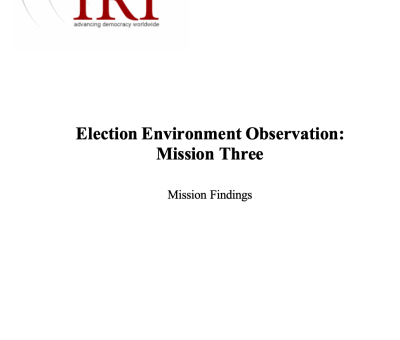 Election Environment Observation: Mission Three Mission Findings Republic of Macedonia August 19-23, 2002