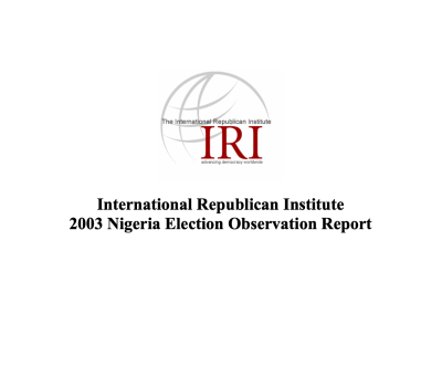 2003 Nigeria Election Observation Report