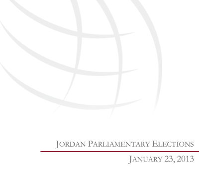 JORDAN PARLIAMENTARY ELECTIONS JANUARY 23, 2013