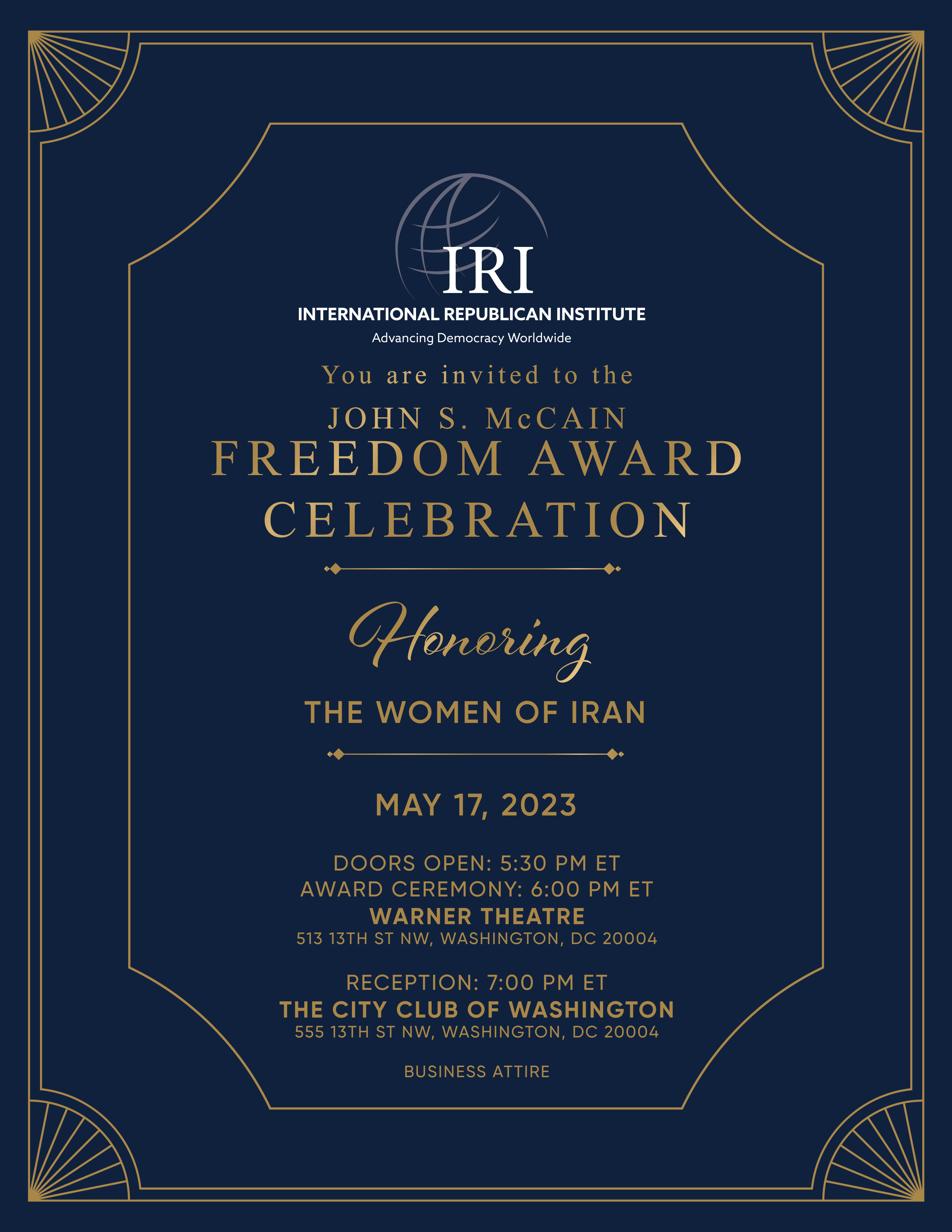 Freedom Award 2023 International Republican Institute